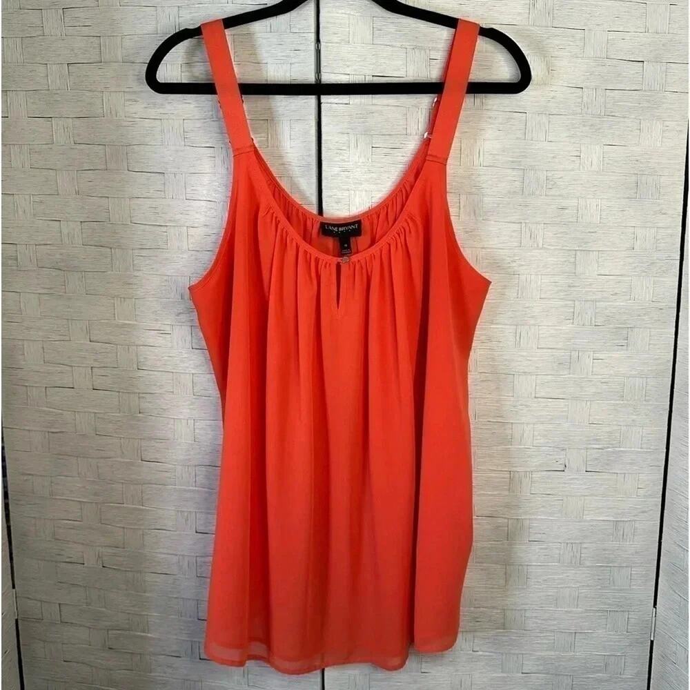 Lane Bryant women's Tank top soft orange adjustable straps  boho plus‎ sz